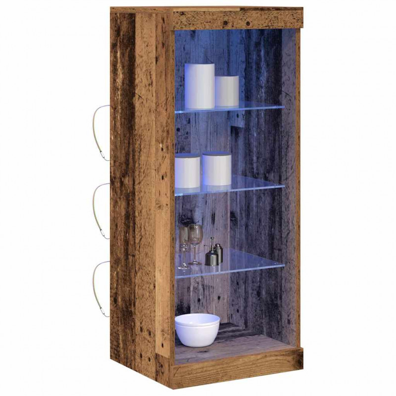 Komoda LED Ze LED Lights Stare drewno 41 x 37 x 100 cm