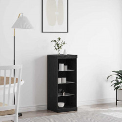 Komoda LED Czarny Dąb 41 x 37 x 100 cm Materiał drewnopochodny