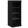 Komoda LED Czarny Dąb 41 x 37 x 100 cm Materiał drewnopochodny