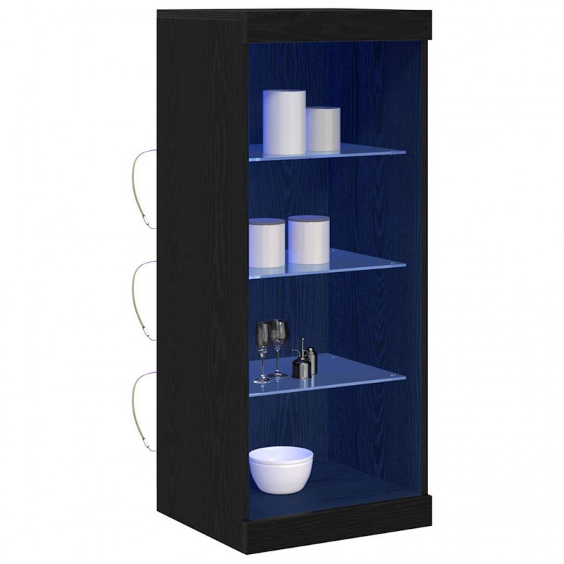 Komoda LED Czarny Dąb 41 x 37 x 100 cm Materiał drewnopochodny