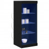 Komoda LED Czarny Dąb 41 x 37 x 100 cm Materiał drewnopochodny