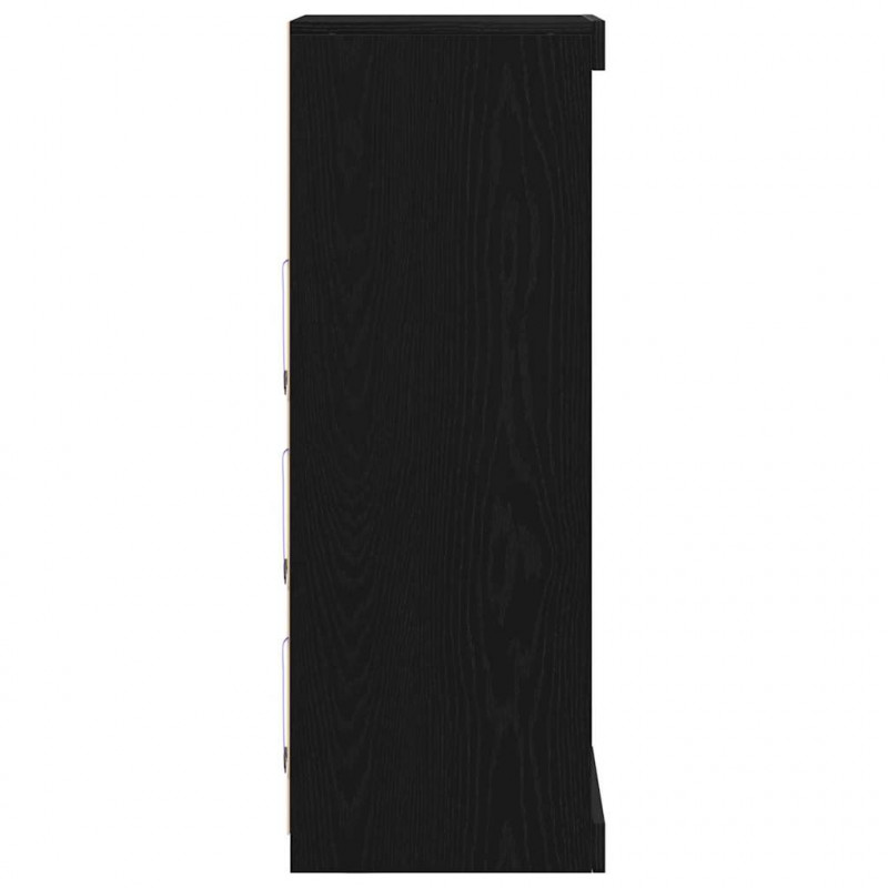 Komoda LED Czarny Dąb 41 x 37 x 100 cm Materiał drewnopochodny