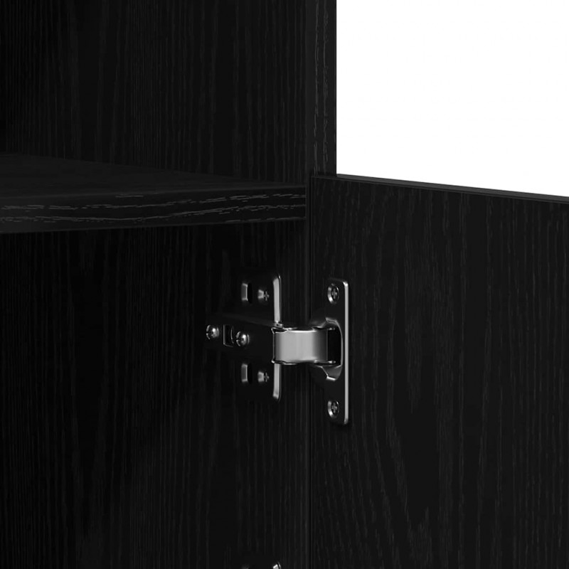 Komoda LED Czarny Dąb 41 x 37 x 100 cm Materiał drewnopochodny