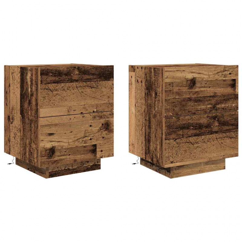 Szafka Nocna z szufladą 2 pcs Stare drewno 45 x 40 x 55 cm