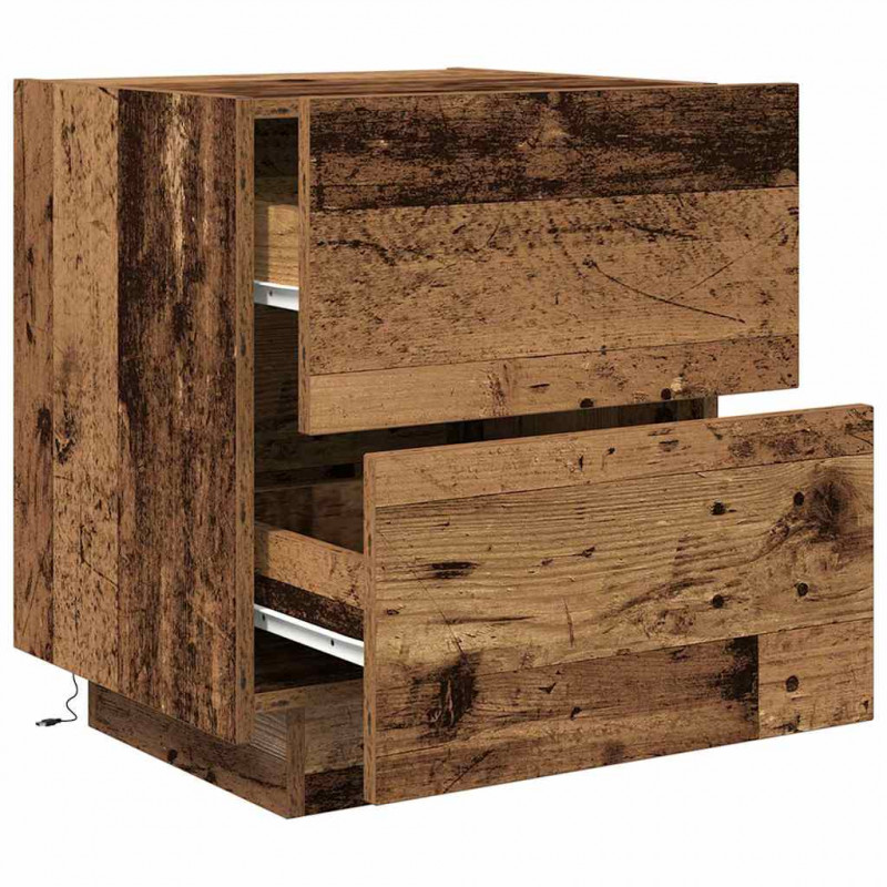 Szafka Nocna z szufladą 2 pcs Stare drewno 45 x 40 x 55 cm