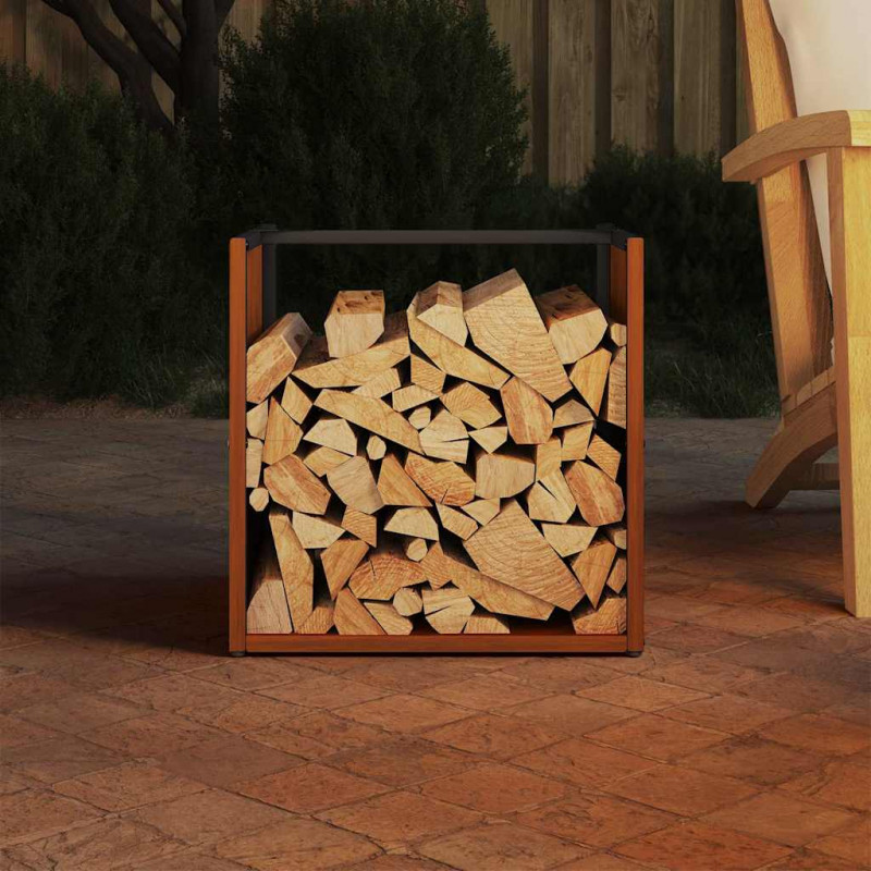 Stojak na drewno opałowe 40x40x40 cm Stal nierdzewna