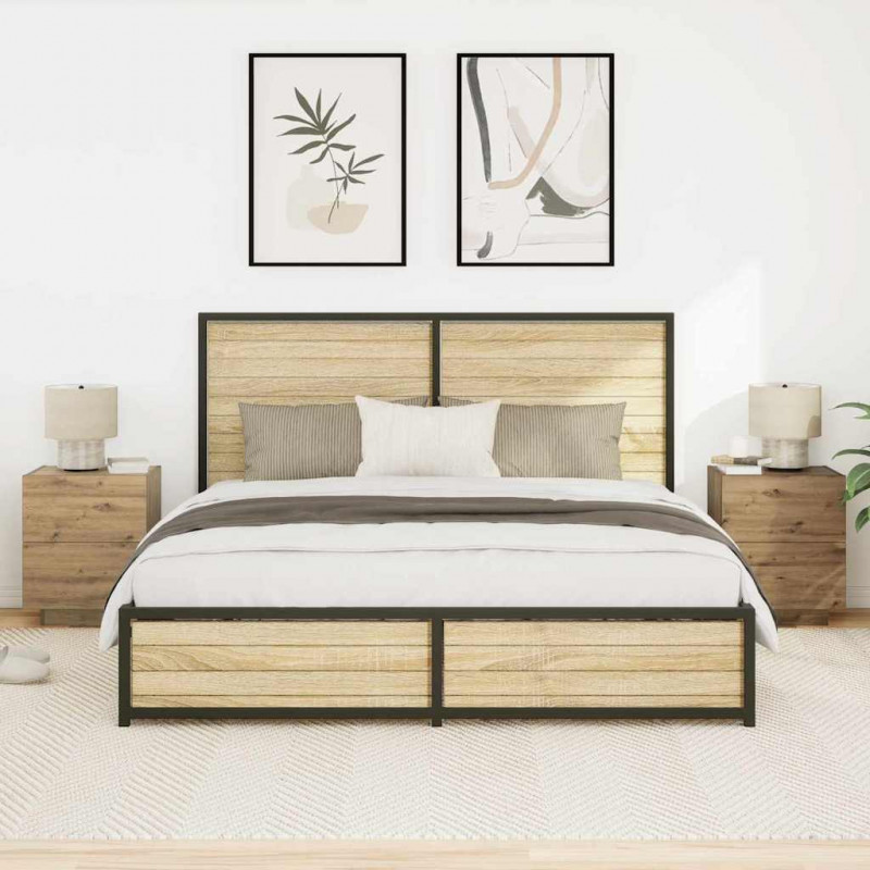 Szafka Nocna z szufladą 2 pcs Dąb rzemieślniczy 45 x 40 x 55 cm