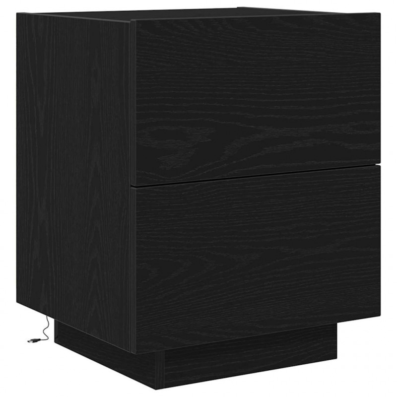 Szafka Nocna Czarny Dąb 45 x 40 x 55 cm Materiał drewnopochodny