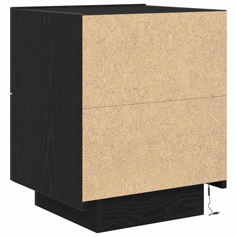 Szafka Nocna Czarny Dąb 45 x 40 x 55 cm Materiał drewnopochodny