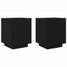 Szafka Nocna z szufladą 2 pcs Czarny Dąb 45 x 40 x 55 cm