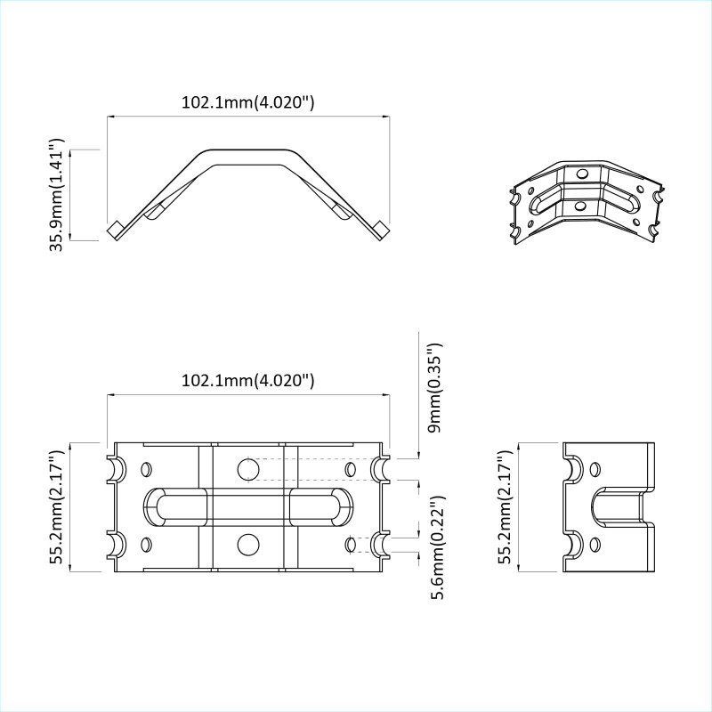 Uchwyt 2 pcs Powlekana cynkiem 106 x 55 x 1,5mm Stal
