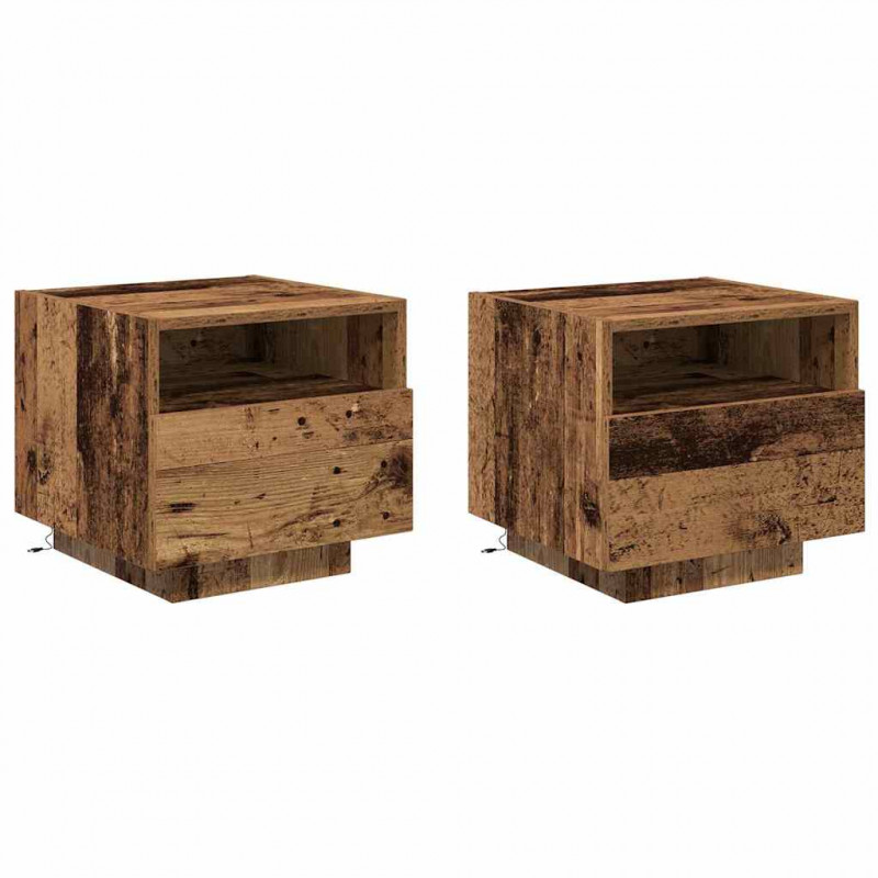 Szafka Nocna z szufladą 2 pcs Stare drewno 40 x 39 x 37 cm