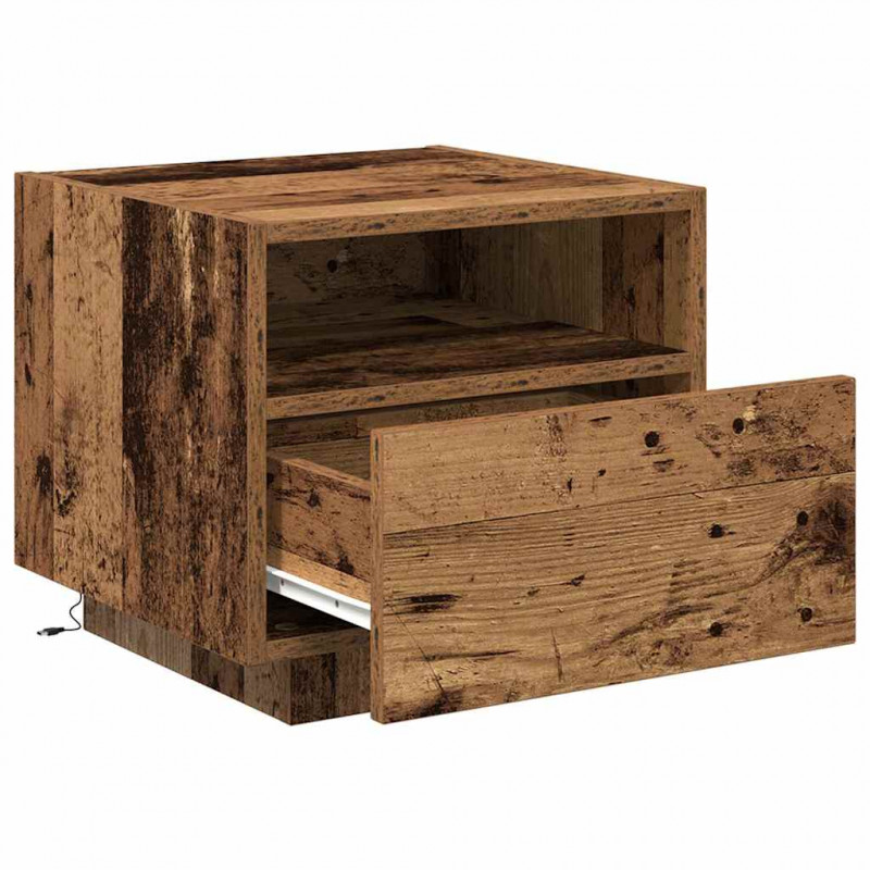 Szafka Nocna z szufladą 2 pcs Stare drewno 40 x 39 x 37 cm