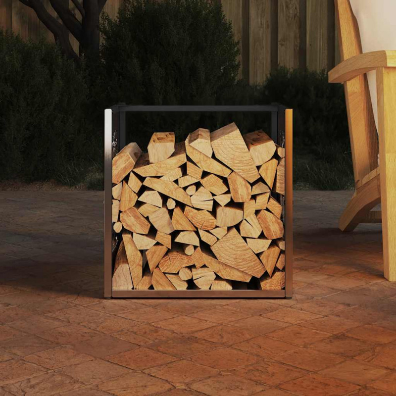 Stojak na drewno opałowe 40x40x40 cm Stal nierdzewna