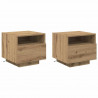Szafka Nocna z szufladą 2 pcs Dąb rzemieślniczy 40 x 39 x 37 cm