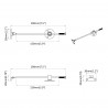 Zawias z uchwytem 2 pcs Srebrny 190 mm Żelazo