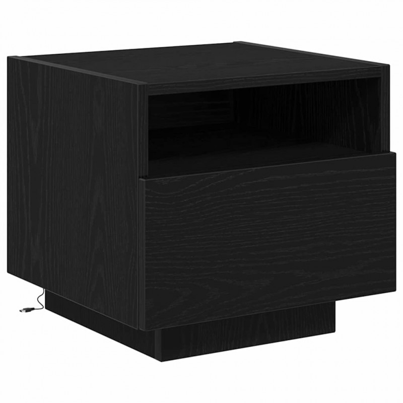 Szafka Nocna Czarny Dąb 40 x 39 x 37 cm Materiał drewnopochodny