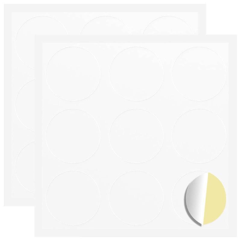 Naklejka 2 pcs Biały Ø 20 x 0,5 mm Papier