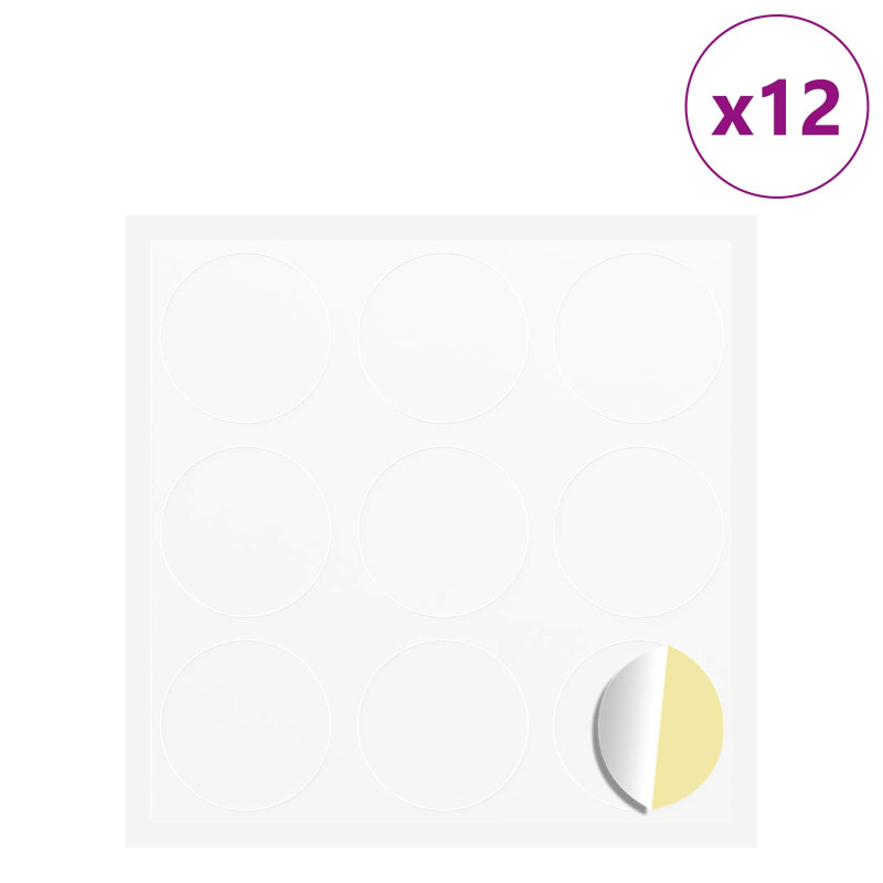 Naklejka 12 pcs Biały Ø 20 x 0,5 mm Papier