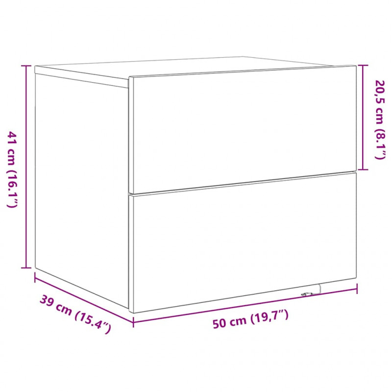 Szafka Nocna z szufladą 2 pcs Dąb rzemieślniczy 50 x 39 x 41 cm