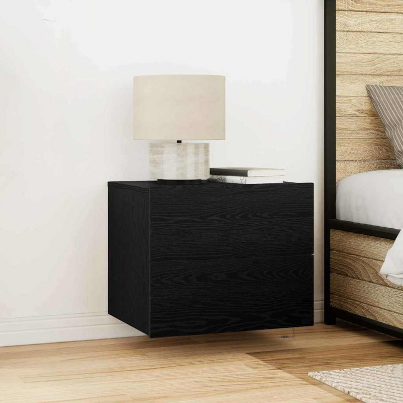 Szafka Nocna z szufladą 2 pcs Czarny Dąb 50 x 39 x 41 cm