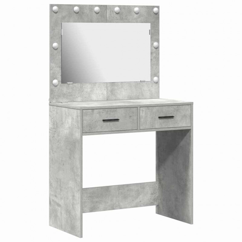 Toaletka z szufladą Z lustrem Betonowy szary 78,5 x 41 x 135 cm