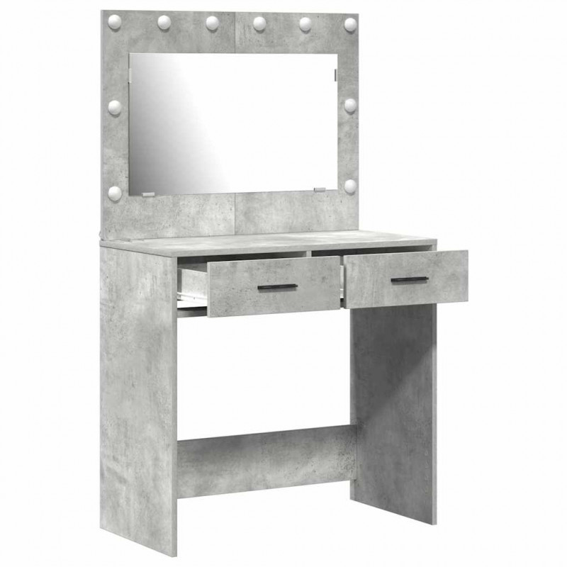 Toaletka z szufladą Z lustrem Betonowy szary 78,5 x 41 x 135 cm