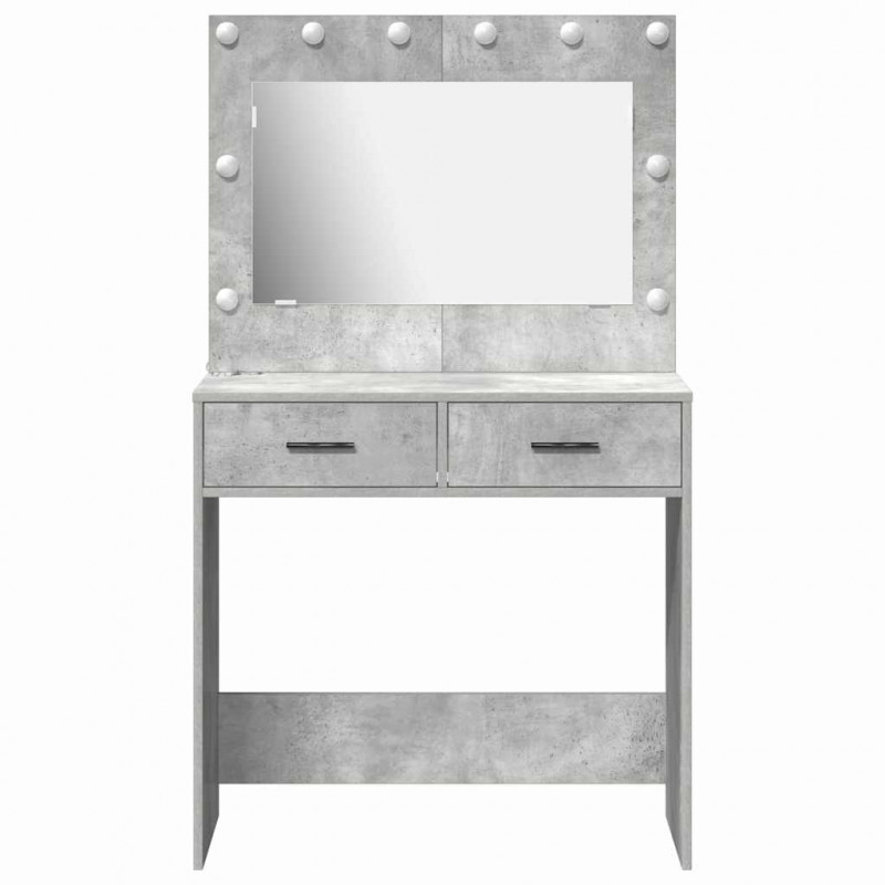 Toaletka z szufladą Z lustrem Betonowy szary 78,5 x 41 x 135 cm