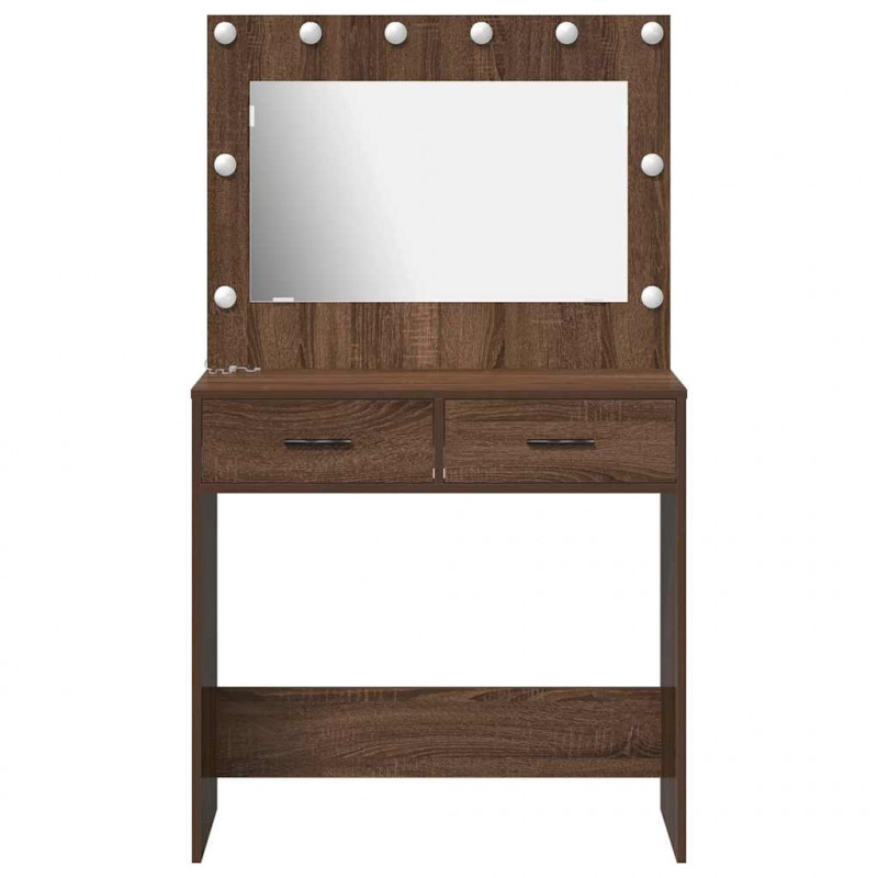 Toaletka Brązowy dąb 78,5 x 41 x 135 cm Materiał drewnopochodny