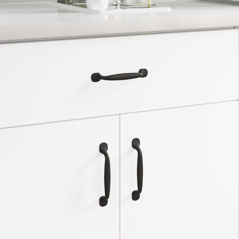 Uchwyt meblowy 2 pcs Czarny 130 x 19,4 x 22,3 mm Aluminium