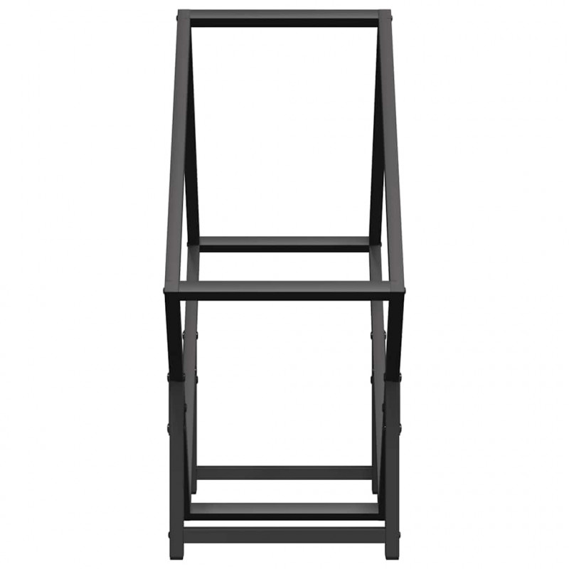 Stojak na drewno opałowe czarny 60x25x60 cm