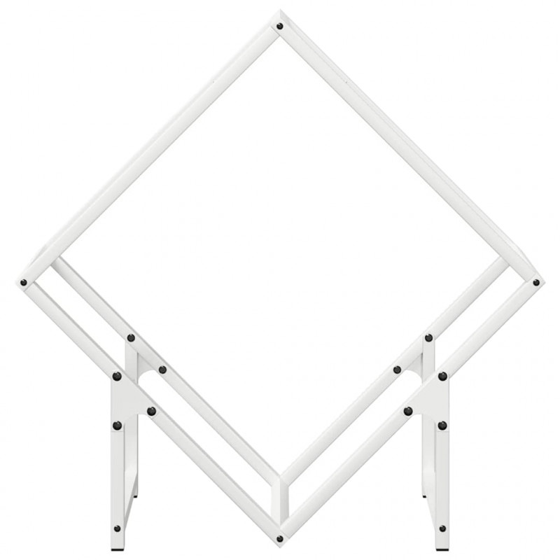 Stojak na drewno opałowe biały 60x25x60 cm