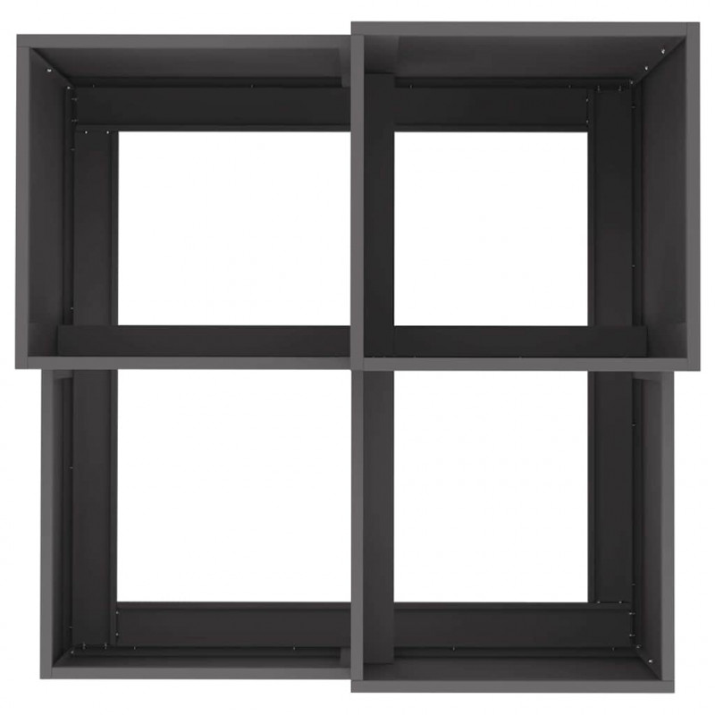 Doniczka ogrodowa Czarny 80 x 80 x 60 cm Stal