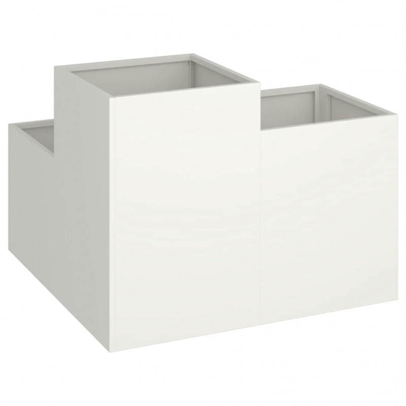 Doniczka ogrodowa Biały 80 x 80 x 60 cm Stal