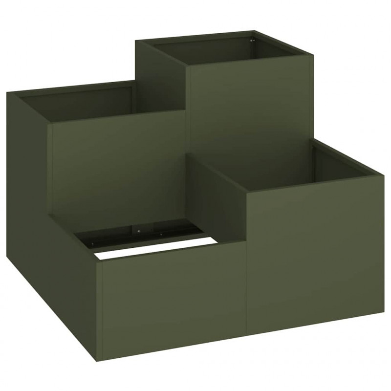 Doniczka ogrodowa oliwkowy 80 x 80 x 60 cm Stal