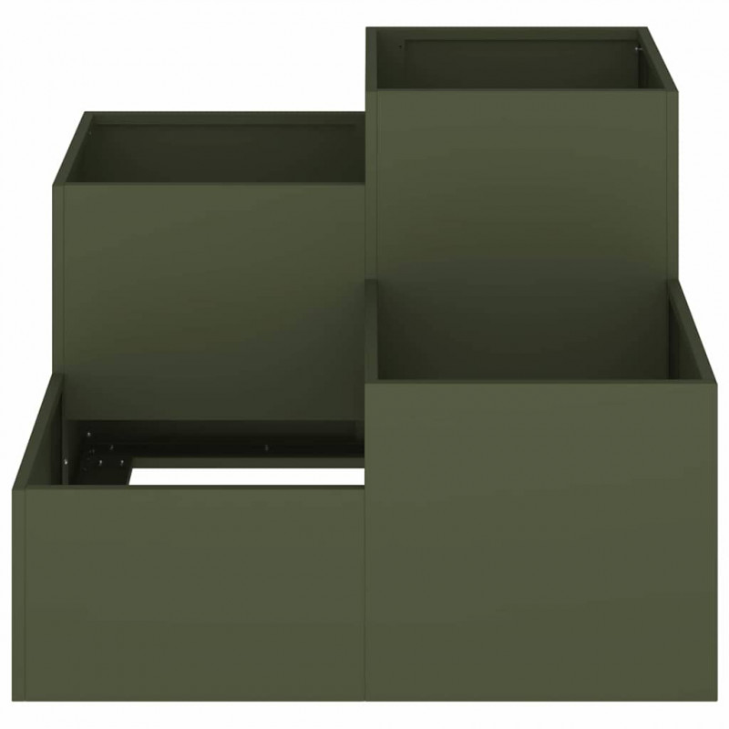 Doniczka ogrodowa oliwkowy 80 x 80 x 60 cm Stal