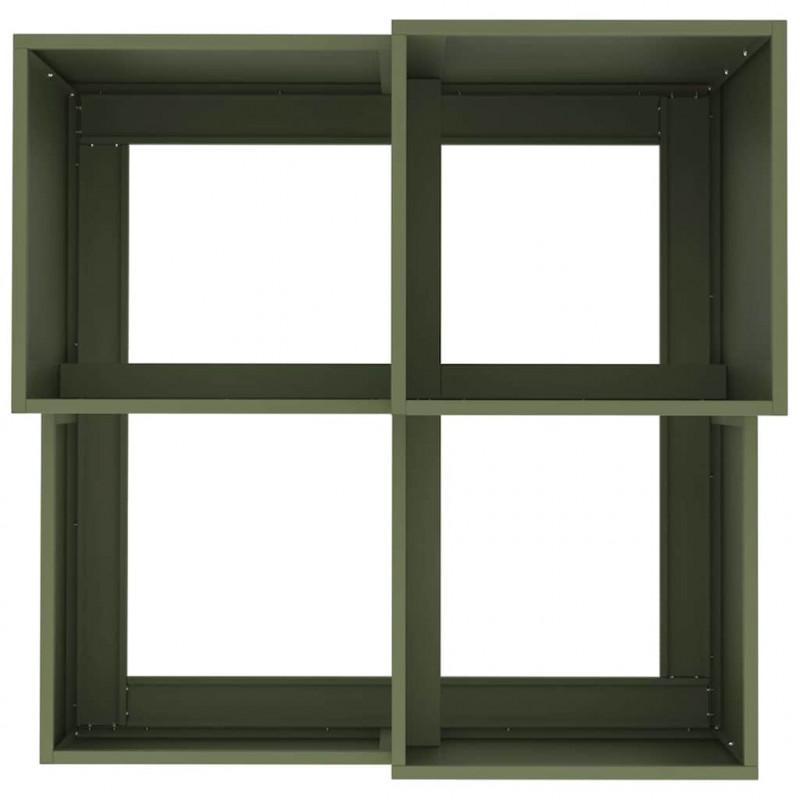 Doniczka ogrodowa oliwkowy 80 x 80 x 60 cm Stal