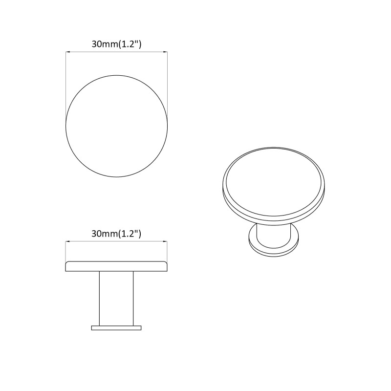 Uchwyt 2 pcs Czarny Ø30 mm Aluminium