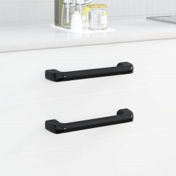 Uchwyt Gładki 2 pcs Czarny 380 x 34 x 85 mm Aluminium i PP
