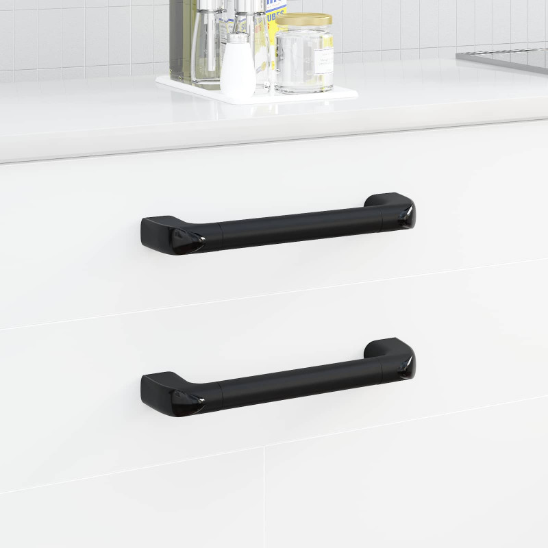 Uchwyt Gładki 2 pcs Czarny 380 x 34 x 85 mm Aluminium i PP