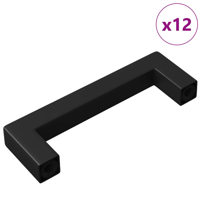 Uchwyt meblowy 12 pcs Czarny 110 x 12 x 36 mm Żelazo