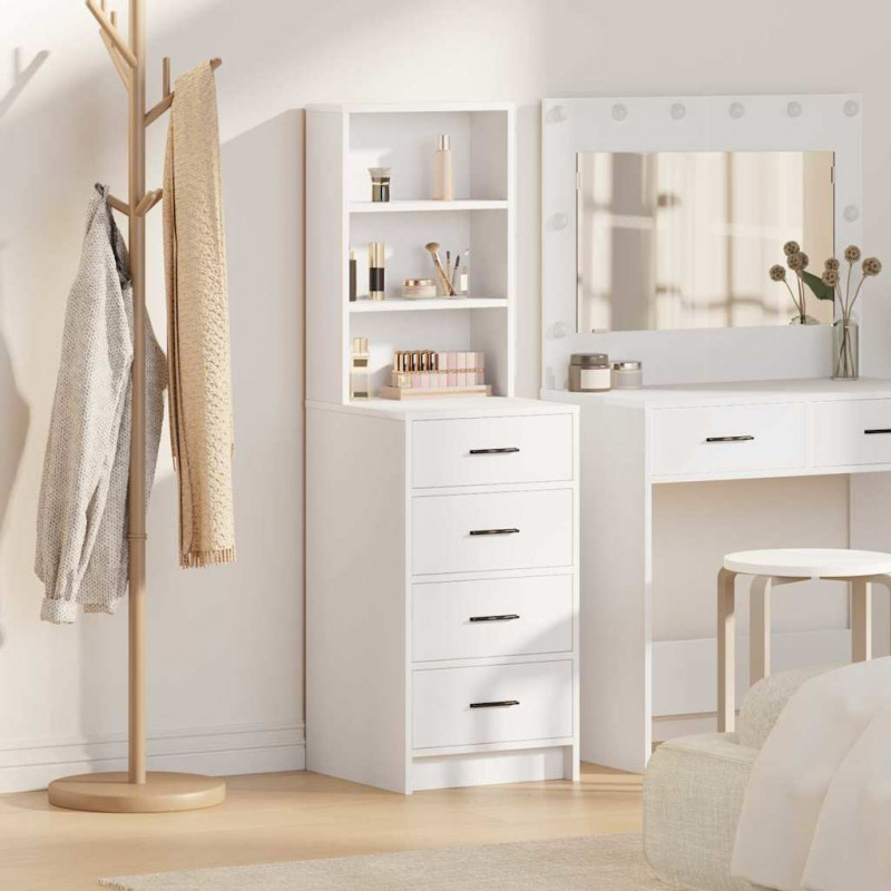 Highboard Biały 40 x 41 x 135 cm Materiał drewnopochodny