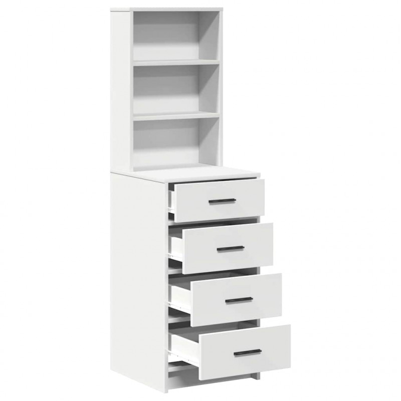Highboard Biały 40 x 41 x 135 cm Materiał drewnopochodny