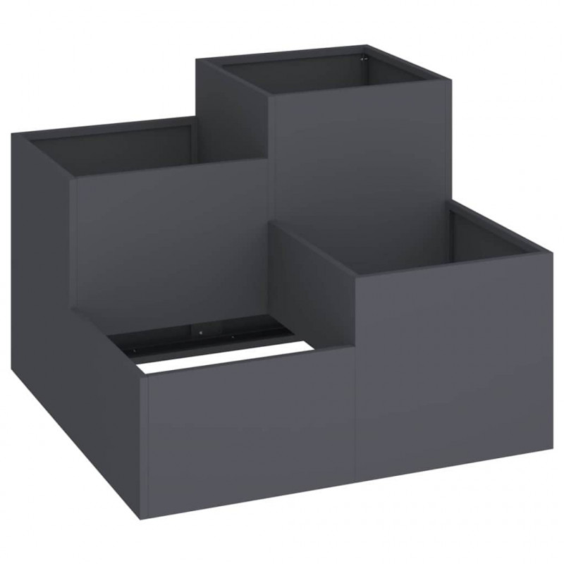 Doniczka ogrodowa Antracyt 100 x 100 x 60 cm Stal