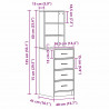 Highboard Biały 40 x 41 x 135 cm Materiał drewnopochodny
