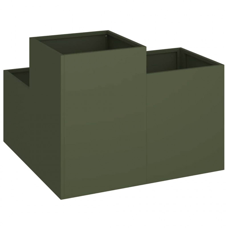 Doniczka ogrodowa oliwkowy 100 x 100 x 60 cm Stal