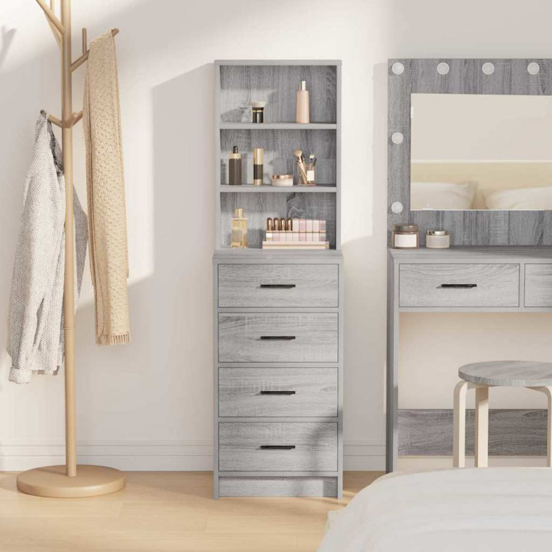 Highboard z szufladą Szary dąb sonoma 40 x 41 x 135 cm