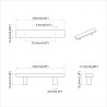 Uchwyt do szafki 2 pcs Czarny 150 x 12,3 x 35,2 mm