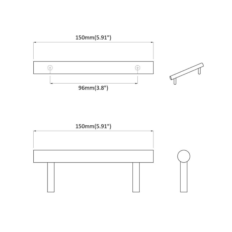 Uchwyt do szafki 2 pcs złoty 150 mm Stal nierdzewna