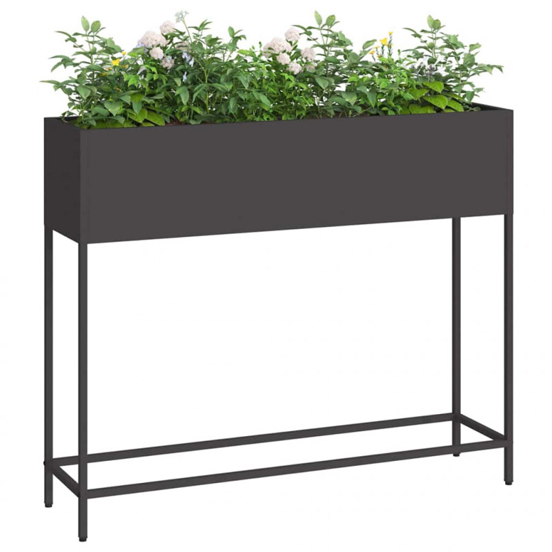 Podwyższona doniczka ogrodowa Czarny 100 x 26 x 82 cm Stal